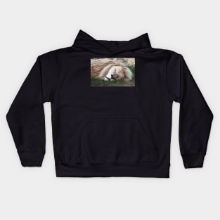 White Lion Sleeping Kids Hoodie